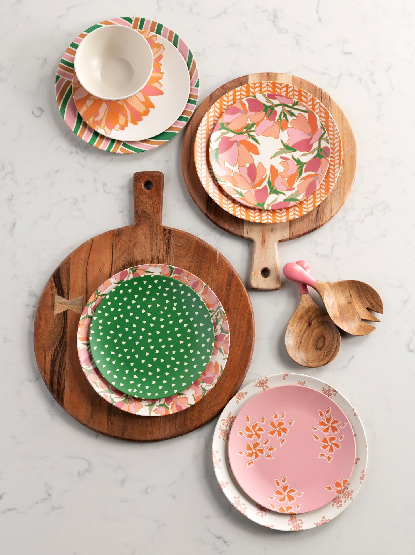 Shiraleah Primavera Assorted Set Of 4 Appetizer Plates, Multi by Shiraleah