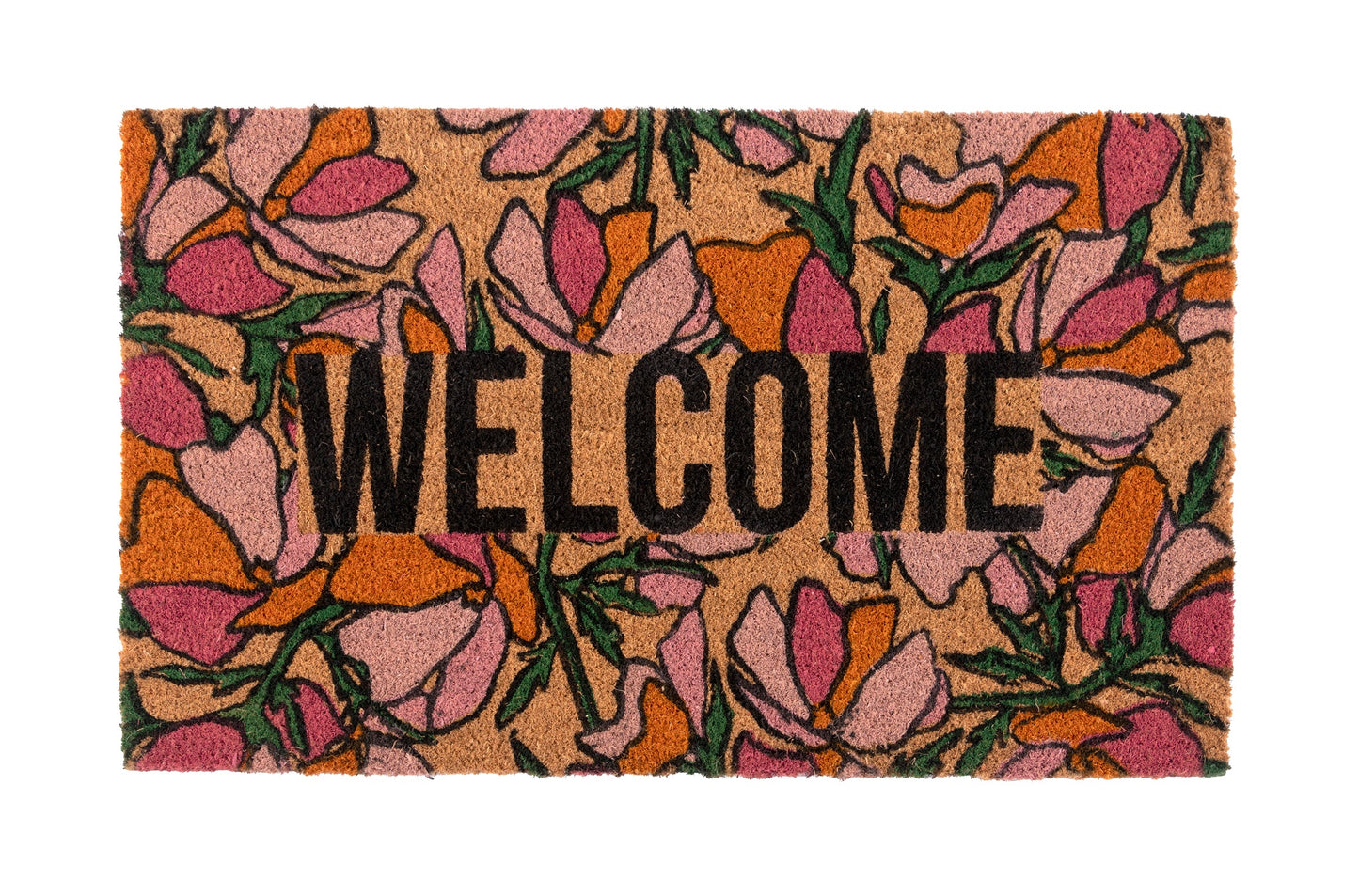 Shiraleah "Welcome" Floral Doormat, Multi by Shiraleah