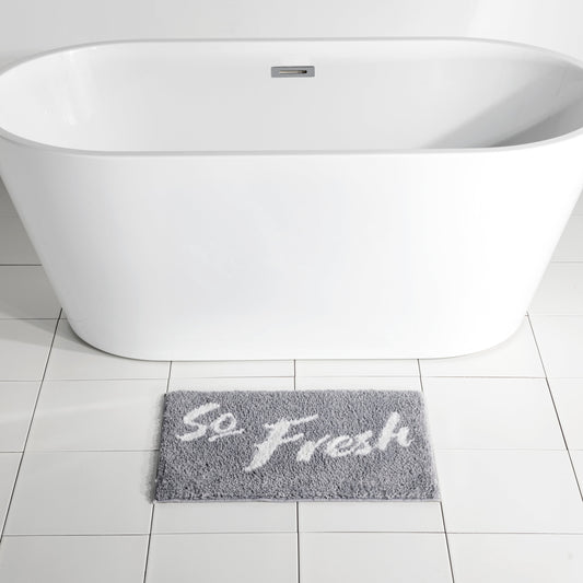 Shiraleah "So Fresh" Bath Mat, Grey by Shiraleah