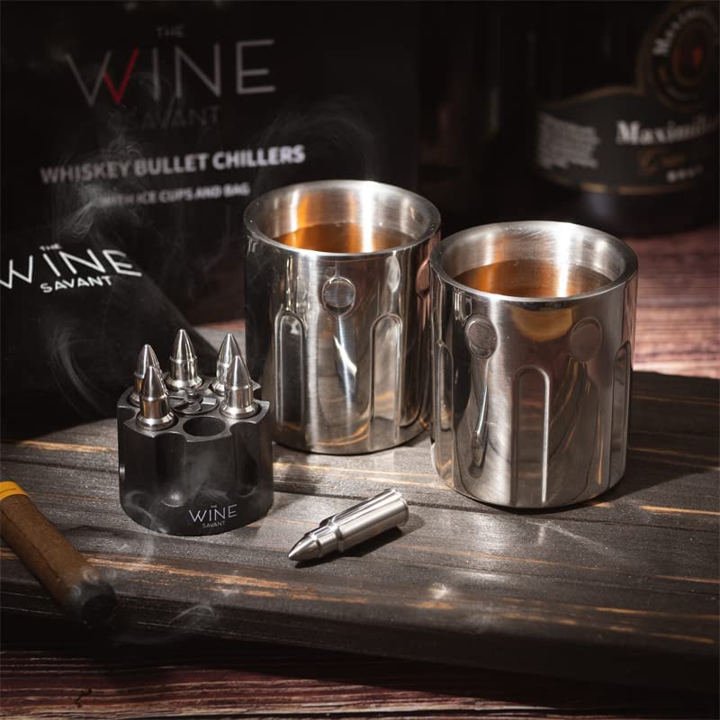 2 Metal Ice Cups & Bullet Chillers - by The Wine Savant