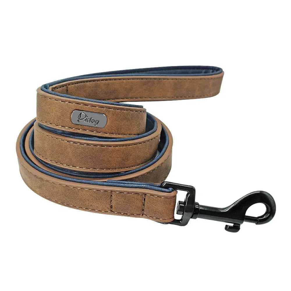 Dog Leather Leash - Set of Stylish Collar by GROOMY