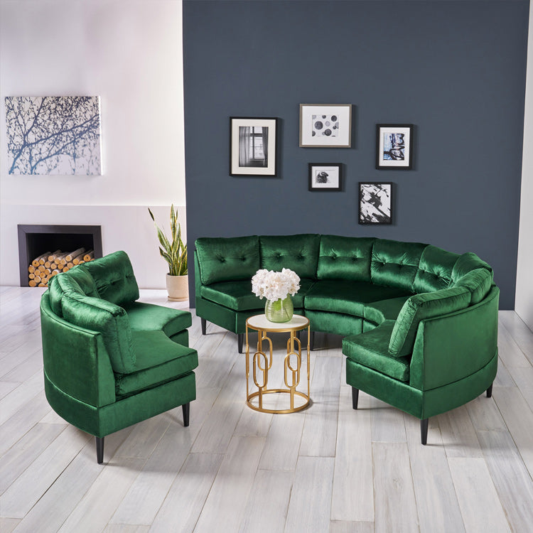 Modern Curved Half Moon U Shape Velvet Sofa Set " 2 Colors Available" by Blak Hom