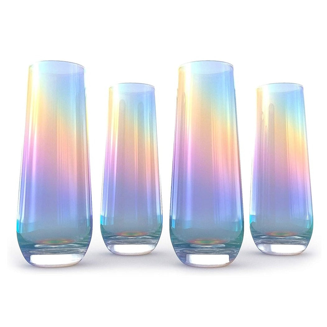 Iridescent Luster Pearl Radiance 10 oz Wine Glasses (Set of 4) - by The Wine Savant