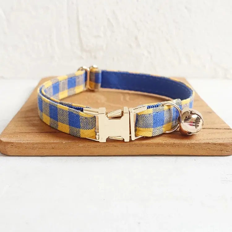 Velvet Pattern Cat Collar w/ Bowtie - Engrave Your Pet's ID by GROOMY