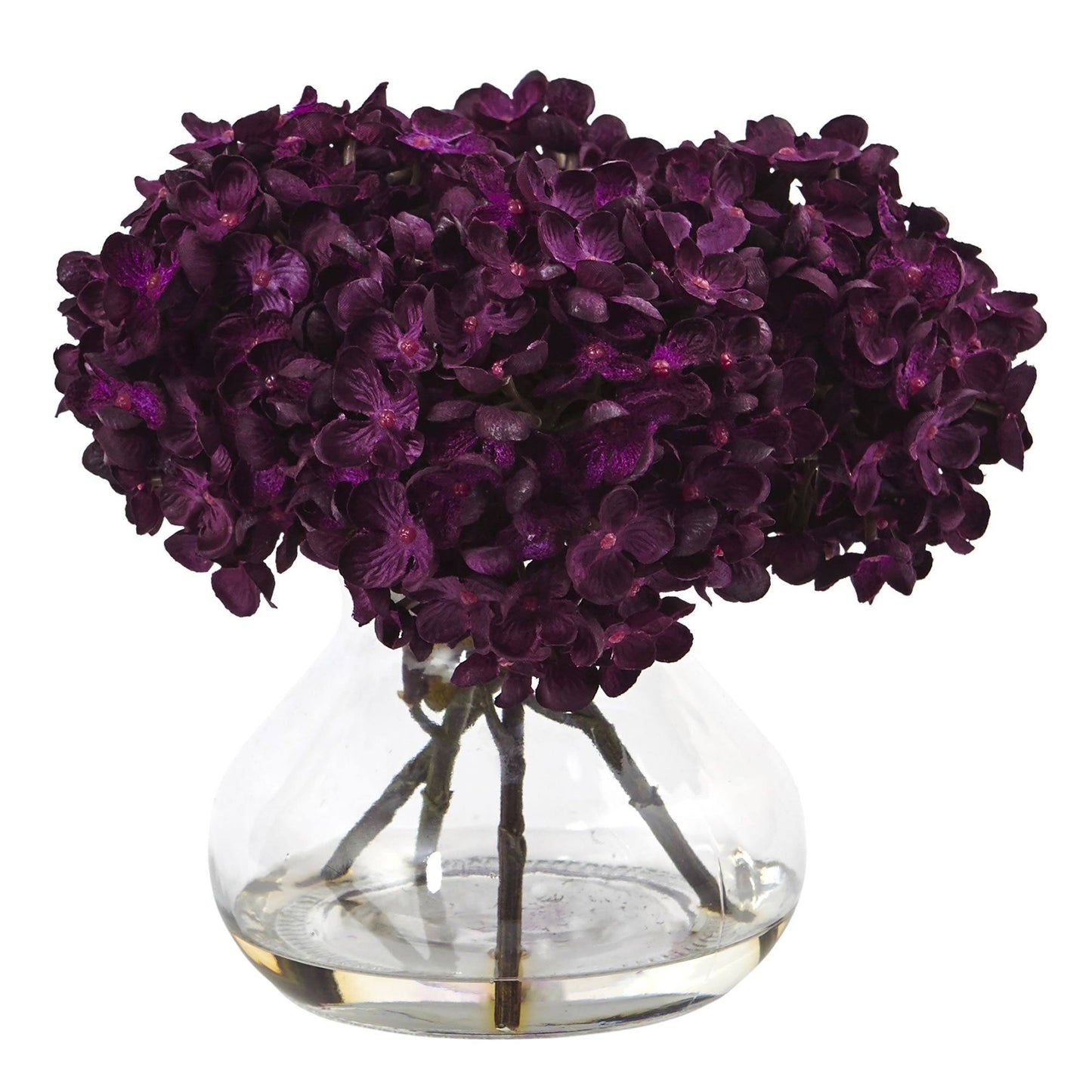 Hydrangea with Vase Silk Flower Arrangement by Nearly Natural
