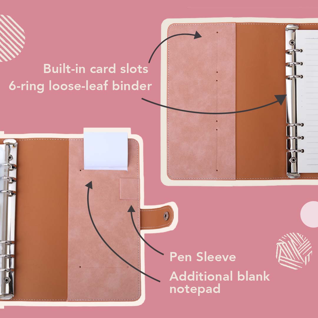 Vegan Leather Organizational Notebook/Journal A5/A6 (3 Paper Options) by Multitasky
