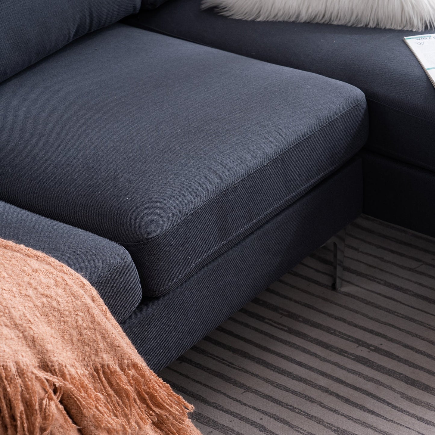 U-Shape Fabric Modular Sofa Dark Gray by Blak Hom