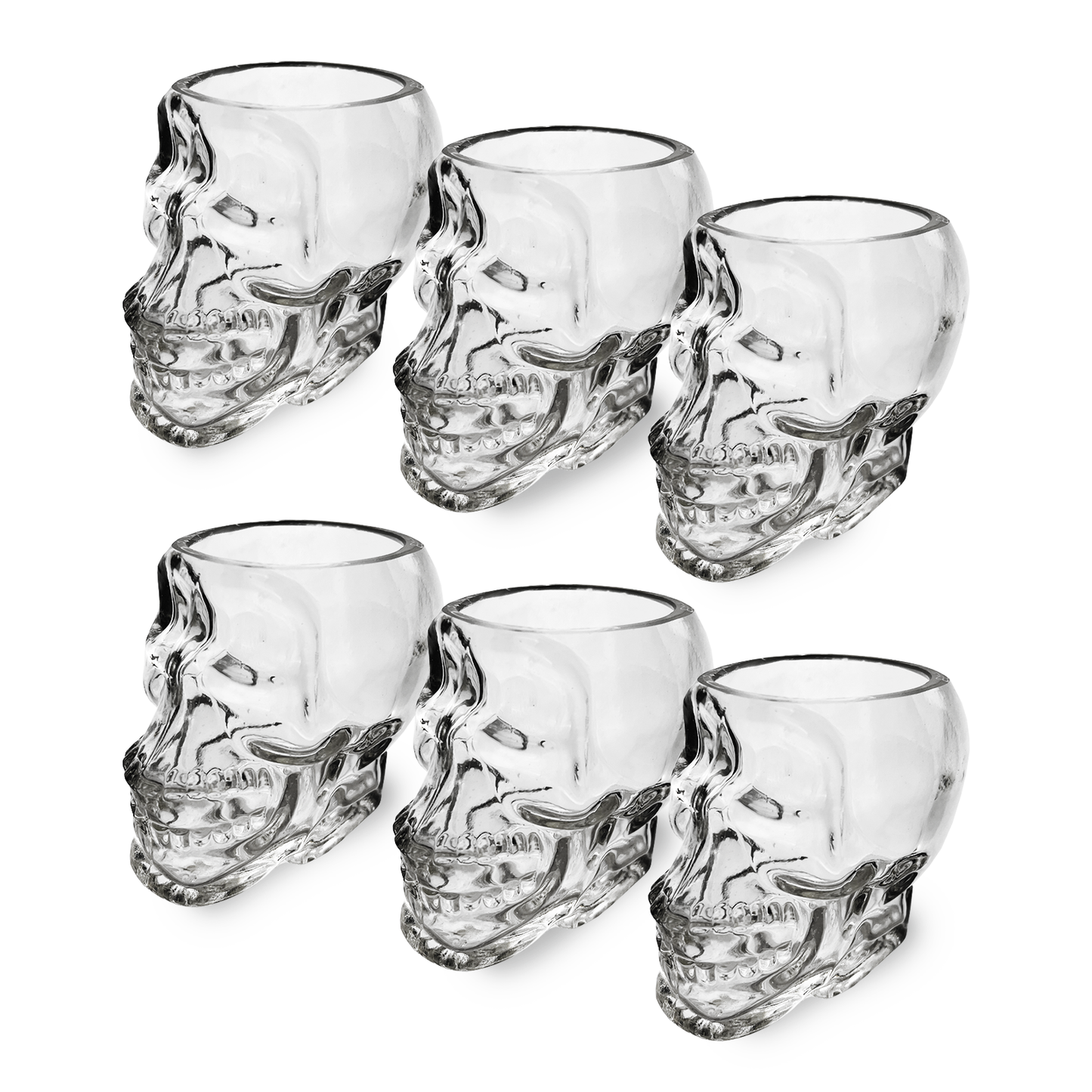 Skull 3 oz Shot Glasses (Set of 6) - by The Wine Savant