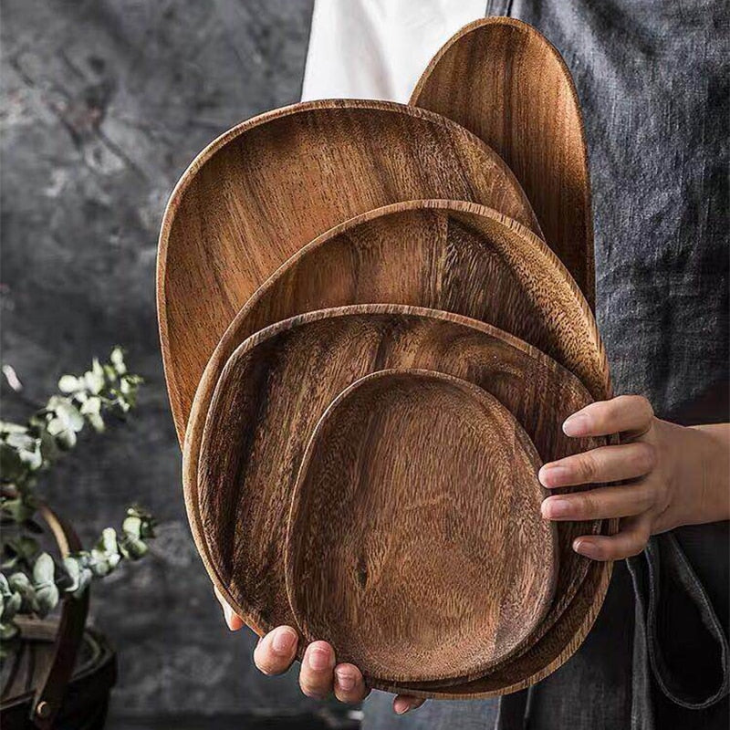 Natural Wood Oval Tray by Faz