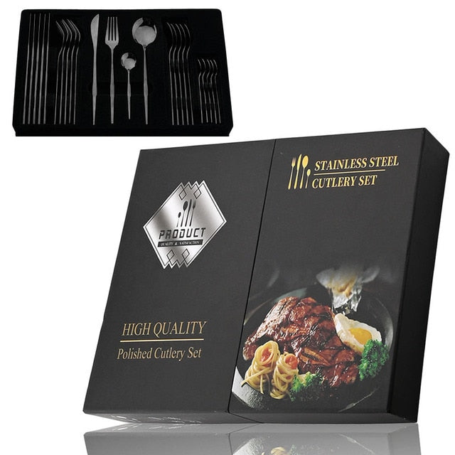 24pcs Stainless Steel Cutlery Set by Blak Hom